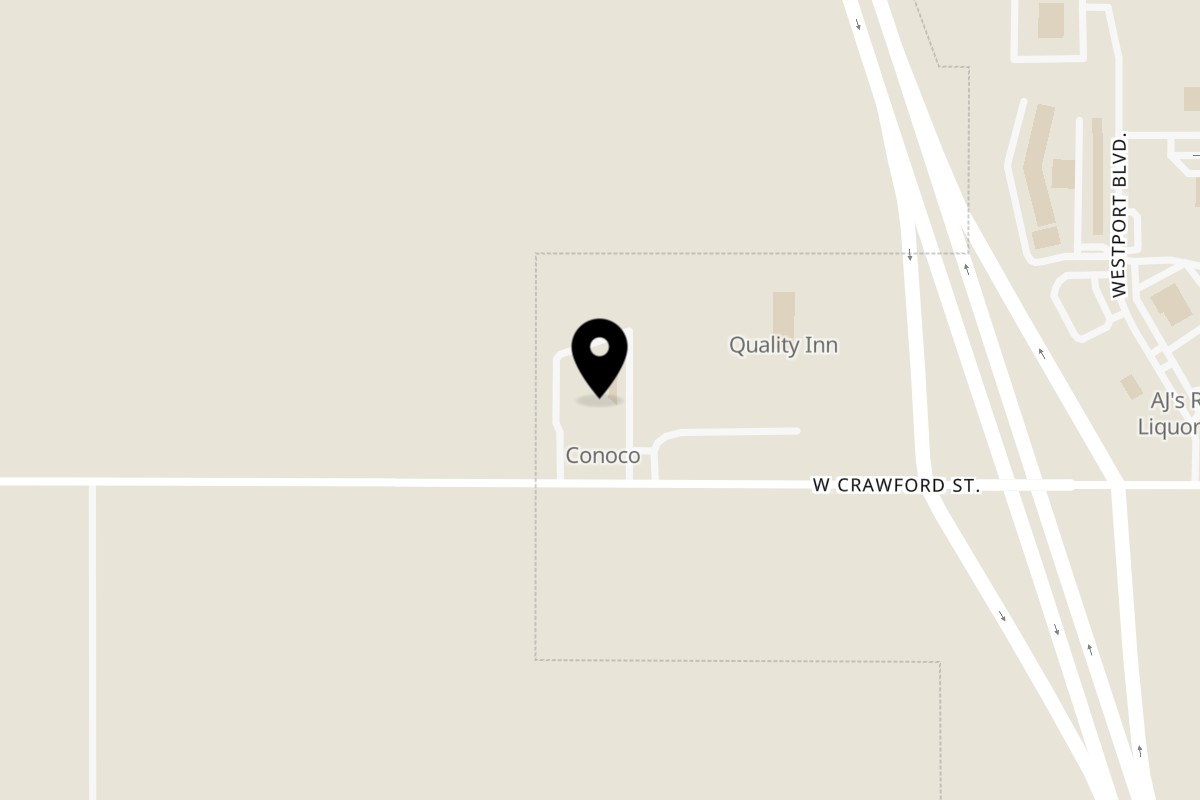 Map showing the location of 805 Tacos, Taquitos Callejeros on 2140 W Crawford St a in Salina